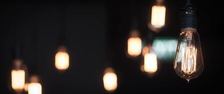 Vintage style lamp, Lighting decor,bulbの写真素材