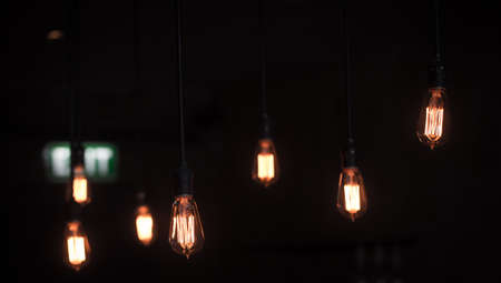 Vintage style lamp, Lighting decor,bulbの写真素材