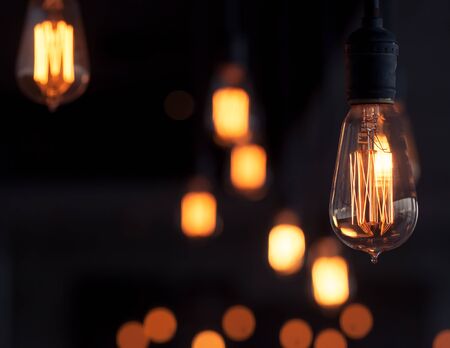 Lighting decor. Retro light bulbの写真素材