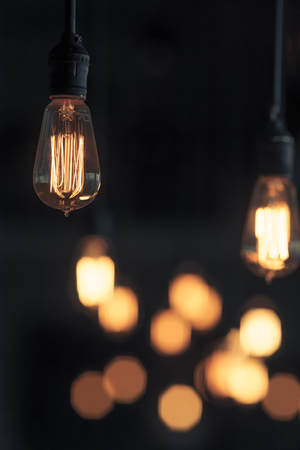 Lighting decor. Retro light bulbの写真素材