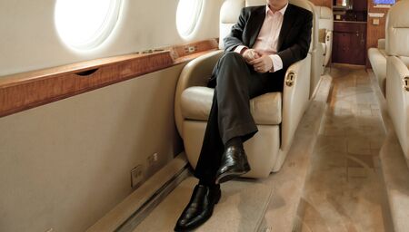 Small business jet plane interior