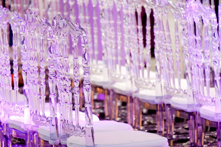 wedding pink chairsの写真素材