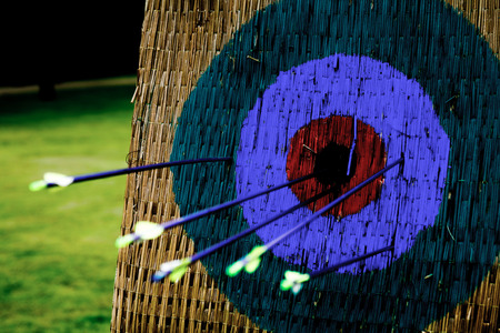 arrows hit target, successful concept.の写真素材