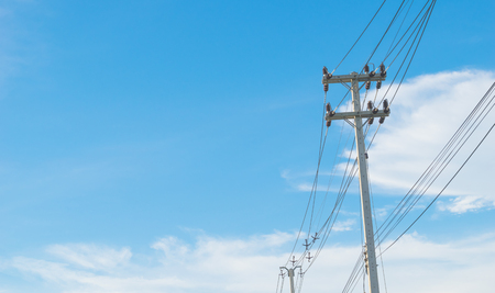 Utility pole  with sky backgroundの写真素材