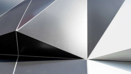 Black, white and silver abstract polygonal pattern backgroundの写真素材