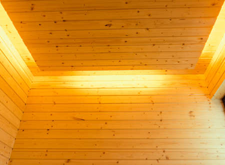 Sauna room of interior traditional wooden luxury golden background classicの写真素材
