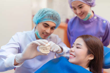 Patients consult dentists about oral and dental health at the dental clinic health care,  Example...