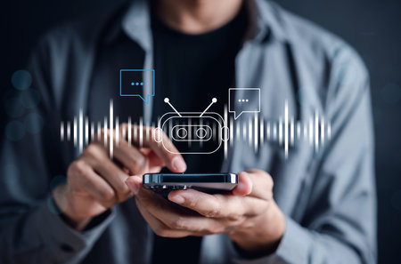 Businessman using chatbot in smartphone intelligence Ai.Chat GPT Chat with AI Artificial Intelligence, developed by OpenAI generate. Futuristic technology, robot in online system.の写真素材