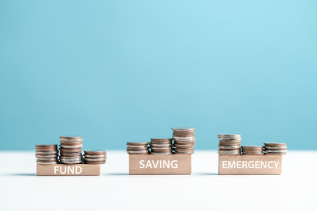 Money management with funds, saving and invest for future, Funding Invest Financial Money Budget, planning life and strategy in stock market, money growth in the future.の写真素材