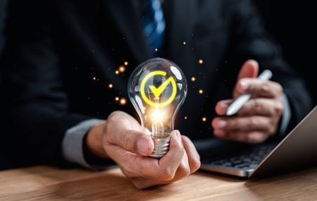 Quality management with Quality Assurance or QA and Quality Control or QC and improvement. Standardization, certification. Compliance to regulations service and standards.の写真素材