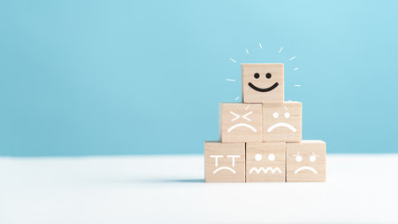 Select positive emotion icon, mental health assessment max positive. Thinking boost energy or fresh wellness wellness,world mental health day lifestyle of life concept.の写真素材