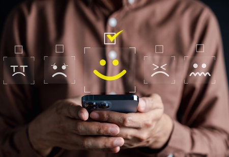 Select positive emotion icon, mental health assessment max positive. Thinking boost energy or fresh wellness wellness,world mental health day lifestyle of life concept.の写真素材