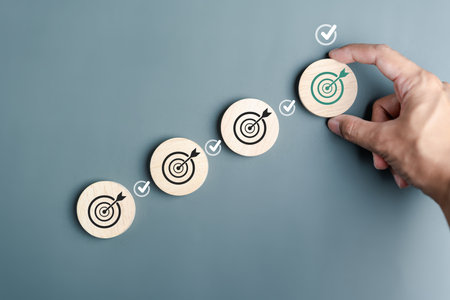 Checklist Quality management with Quality Assurance or QA and Quality Control or QC and improvement. Standardization, certification. Compliance to regulations service and standards.の写真素材