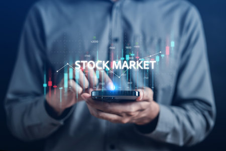 Businessman with stock market chart value up. finance and investment concept, Capital gain world money economic growth. financial graph chart, market report on cash currency concept.の写真素材