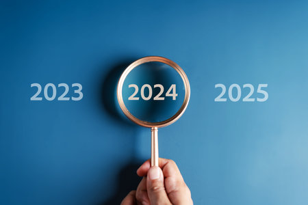 Starting New year with ambition 2024 and countdown merry christmas and happy new year, Planning and challenge strategy in new year 2024 Concept.の写真素材