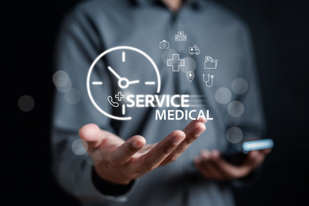 Medical Service in hospital concept. Nonstop service treatment service and healthcare medical, health and access healthcare.の写真素材