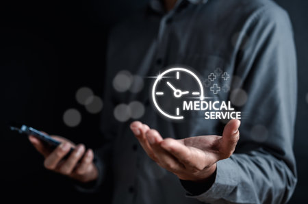 Medical Service in hospital concept. Nonstop service treatment service and healthcare medical,...