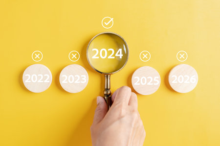 Starting New year 2024 and countdown merry christmas and happy new year, Planning and challenge strategy business in new year 2024 Concept.の写真素材