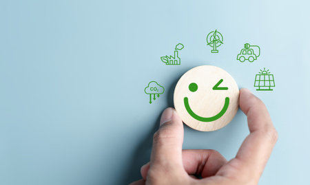 Friendly of ESG Environmental, environmental, social, and governance in sustainable and ethical business on the Network connection, green energy.の写真素材