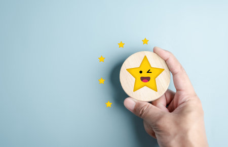 Experience of Customer and User give rating on online service on application smartphone,...