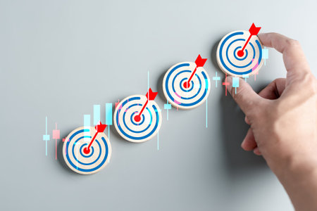 Target icon which for planning development leadership and customer target group concept.の写真素材