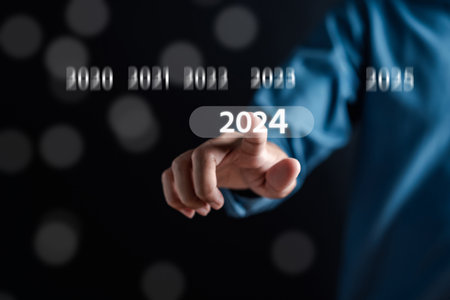 Loading progress from 2023 to 2024 to countdown happy new year.