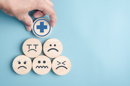 Mental health positive thinking. medical care recovery healthy concept.の写真素材