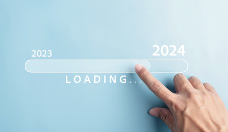 Loading progress from 2023 to 2024 to countdown merry christmas and happy new year, Planning and...