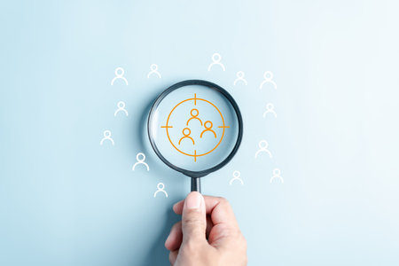 Selective new career recruitment sites. recruiting with online technology. unemployment finding job search for resume register job interview, find your careerの写真素材