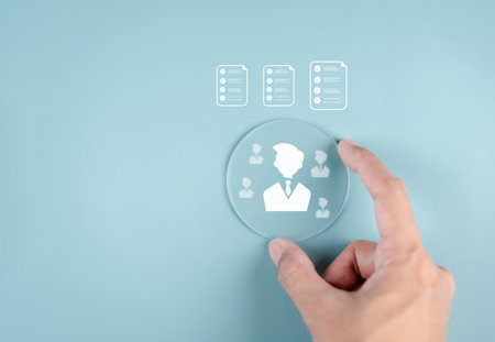 Selective new career recruitment sites. recruiting with online technology. unemployment finding job search for resume register job interview, find your careerの写真素材