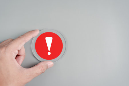 System warning caution sign symbol paper cut out. Notification error and maintenance concept. cyber attack on computer network. Cybersecurity vulnerability, data breach, illegal connection.の写真素材