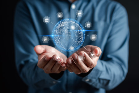 Owner business commerce online franchise store and profit earning and goal successful franchise store on global worldwide. Future best product and store and competent system.の写真素材