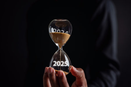 New Year 2025 countdown concept. merry christmas and happy new year, Planning and challenge strategy in new year 2025.の写真素材