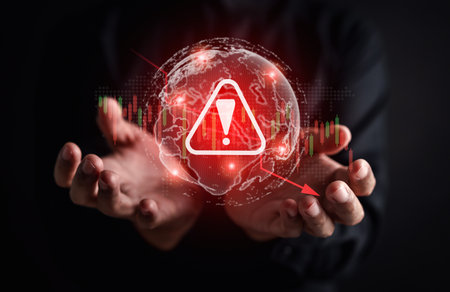 Warning Global recession crisis economy and declining and Worldwide business crisis trend as a...