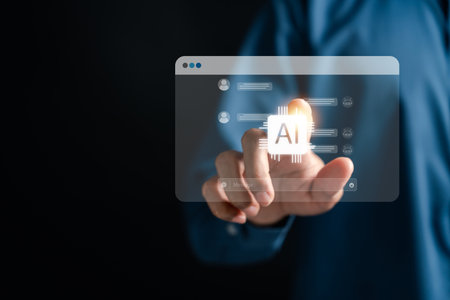 AI chatbot technology for smart communication, automation, and real-time response. Concept of...