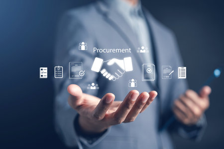 Procurement of contract, partnership, and supply chain management, corporate purchasing and vendor negotiation strategy.の写真素材