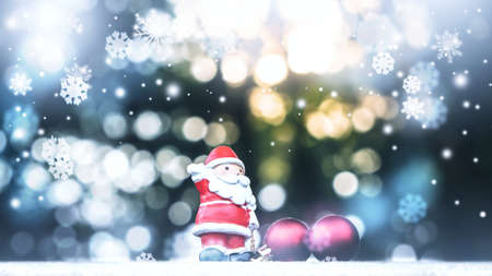 santa claus with christmas treeの写真素材