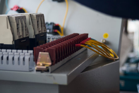 Close-up of a control panel of a power supply unit.