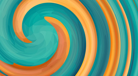 abstract background with orange and blue spirals. Vector illustration.の写真素材