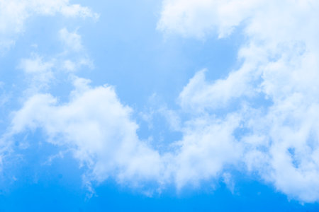 Blue sky background with tiny clouds. Nature cloud blue sky background.