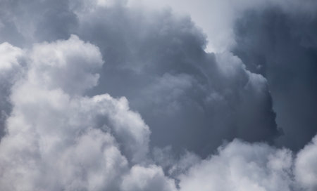 Dramatic sky with stormy clouds. Abstract nature background.の写真素材