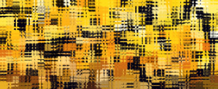 abstract background with yellow, black and white spots of different sizesの写真素材