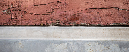 Old metal plate with rust and peeling paint. Abstract background.