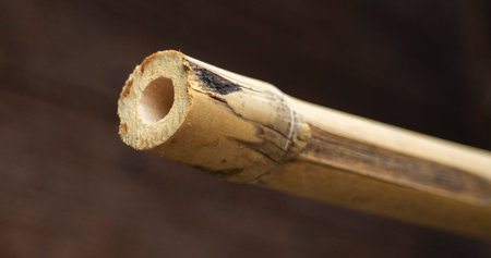 bamboo sticks on a wooden background. close-up.