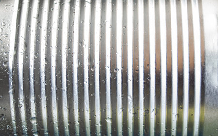 Water drops on metal background. Water drops on stainless steel texture.