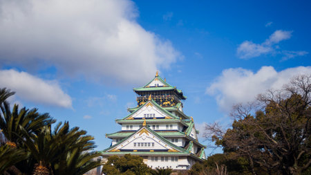 Osaka Castle in Osaka Japan. Osaka Castle is one of Japan's most famous landmarks.の写真素材