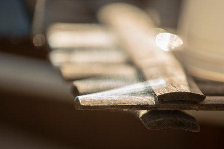 Close up of bamboo wood. Selective focus.