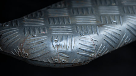 Detail of an old, rusty metal seat of a car.の写真素材