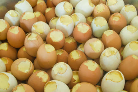 Stream cook egg ,  with pepper topping ,thailand
