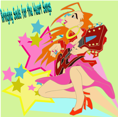 excelent guitar ladiesのイラスト素材